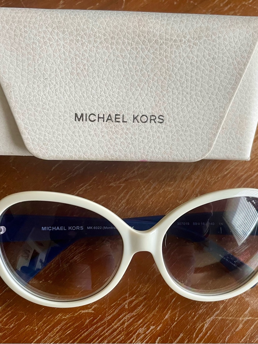 Michael Kors Women's “Montrose” Cream/Navy Sunglasses